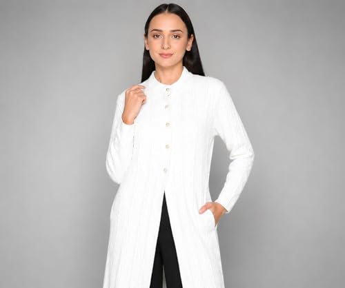 Image of HAUTEMODA Women Wollen Self Design Long Coat /Sweater for Winters