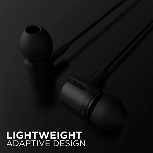 Image of Meyaar SP Durable Designed Metal Earphones Earbuds with Microphone & Deep Bass Clear Sound Noise Isolating in Ear Headphones, Ear Buds for Cell Phones, Tablet for All Smartphones (Metal Black)