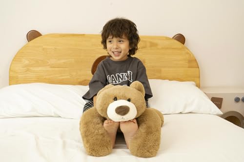 Image of Niuniu Daddy 20 inch 3.3 lb Weighted Bear Stuffed Animal for Adults Kids, Giant Large Lying Teddy Bear Plush Toy, Soft Brown Bear Body Pillow for Sleeping, Gift for Christmas Birthday Holidays