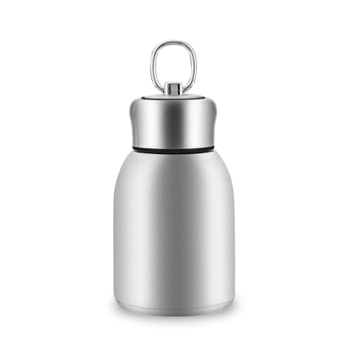 Boziee 280ML petite bouteille thermos en acier inoxydable, sans BPA, bouteille sous vide portable pour boissons chaudes et froides, argenté et doré
