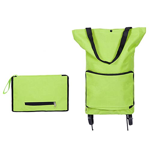 ZHAOHUI Einkaufstrolley Multifunktion Faltbar Einkaufstasche tragbar Wasserdichtes Oxford-Tuch, Laden Sie 6 kg Grün…