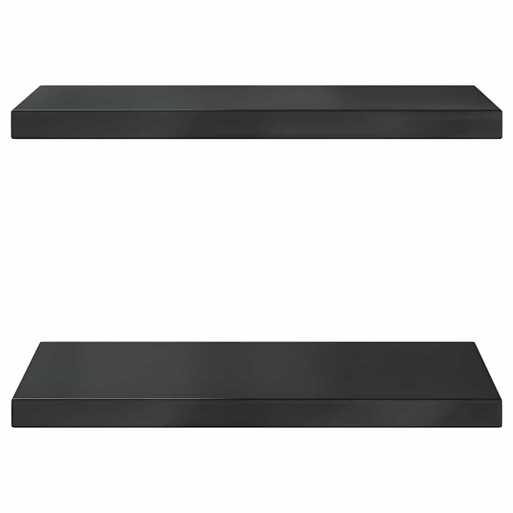 Lot de 2 étagères murales flottantes en acier inoxydable - 50 x 30 cm - Économie d'espace avec une grande capacité de charge - Pour salon, chambre à coucher, bureau et cuisine - Pour un