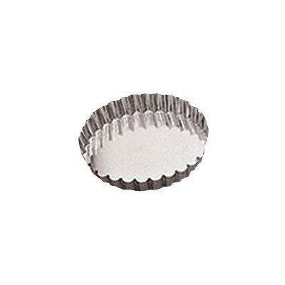 SCI Scandicrafts Fluted Tart/Quiche Mold, Fixed Bottom 1.75-inch Diameter, Tinplate