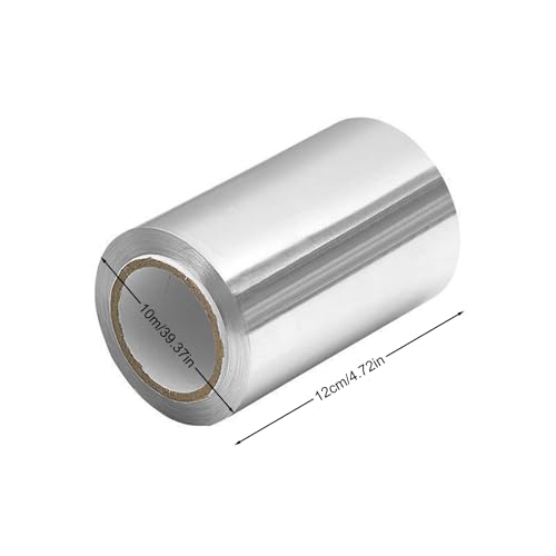 Silber Strähnenfolie für Friseur, Alufolie Friseur Set, Aluminiumfolie zum Färben der Haare, Strähnenfolie Zubehör für Friseure, 10 M x 12 CM