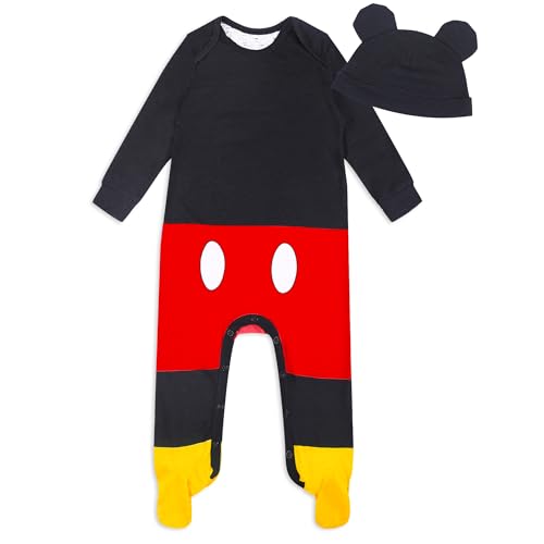 Disney Baby Mickey Mouse Baby Boys Cosplay Coverall and Cap Set for Newborn and Infant