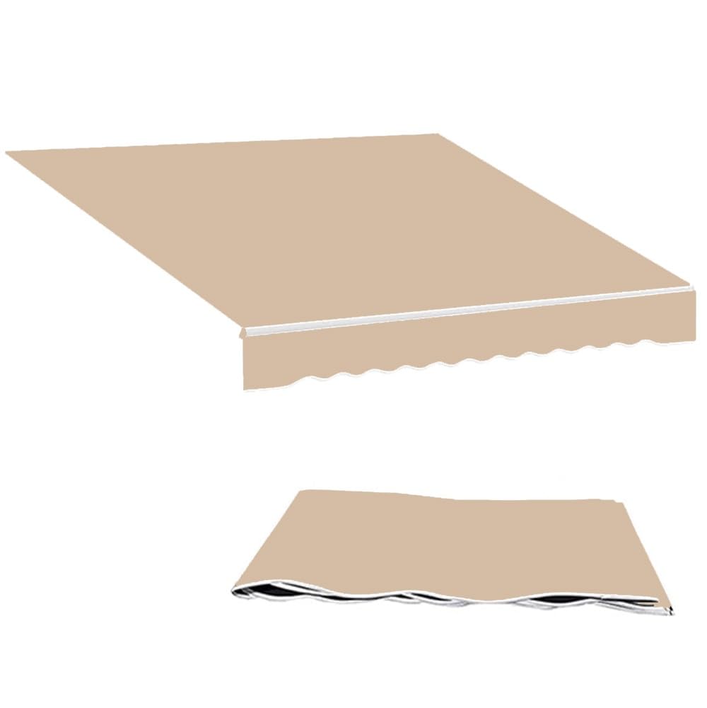 Tessuto di ricambio per tenda da giardino in poliestere blu, 3,5 x 3 m e 4,6 x 2,5 m, protezione dai raggi UV, copertura retrattile senza telaio (cachi, 2,4 x 2,1 m)