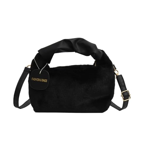 Sac à main en peluche femme patchwork design simple et sac cabas doux