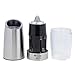 Gravity Salt and Pepper Grinder Set with Adjustable Coarseness Automatic Pepper and Salt Mill Set Battery Powered with Blue LED Light,One Hand Operated,Brushed Stainless Steel by CHEW FUN