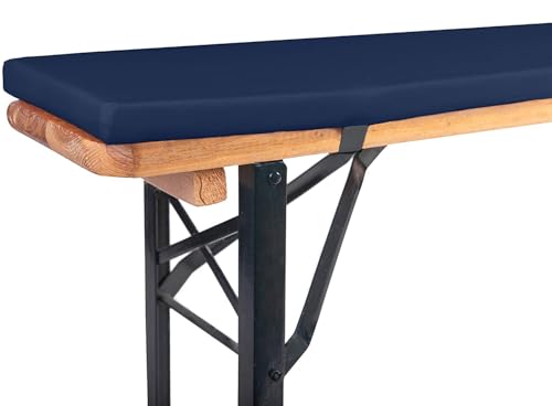 TexDeko® Bierbankauflage gepolstert 220x25x2cm waschbar mit Reißverschluss für Bierzeltgarnitur Härtegrad Mittelhart RG23 Bequeme Bankauflage...