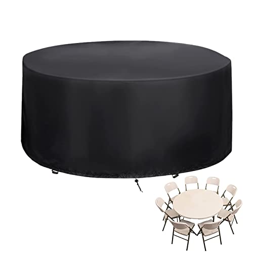 Cubiertas para muebles de jardín, impermeables, para exteriores, redondas, 420D, protección duradera, resistente al viento, resistente a los rayos UV