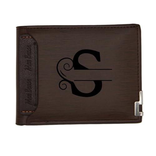 Portefeuille homme personnalisé gravé cuir marron foncé anti-perte de style