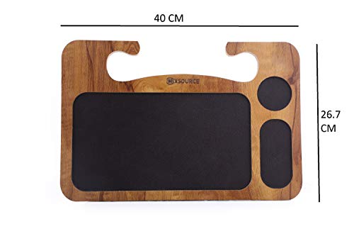 Image of Car Food Tray, Portable Steering Wheel and Seat Attachable Dining Table, Universal Vehicle Desk for Working, Eating, Black by KEEBORI (Black)
