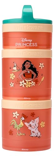 Image of (Moana) DiSNEY PRINCESS Whiskware Stackable Snack Pack - 3 Jar + Handle - Blue /Orange /Pink