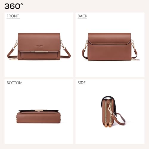 Image of Roulens Small Crossbody Bag for Women,Cell Phone Purse Women's Shoulder Handbags Wallet Purse with Credit Card Slots
