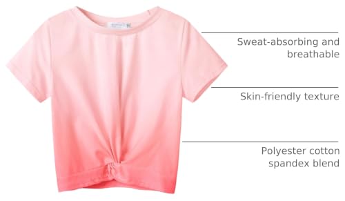 Image of Arshiner Girls Casual Tie Dye Short-Sleeve T-Shirt Cute Print Summer Blouse for Girls Twist Front Tunic Tee Tops