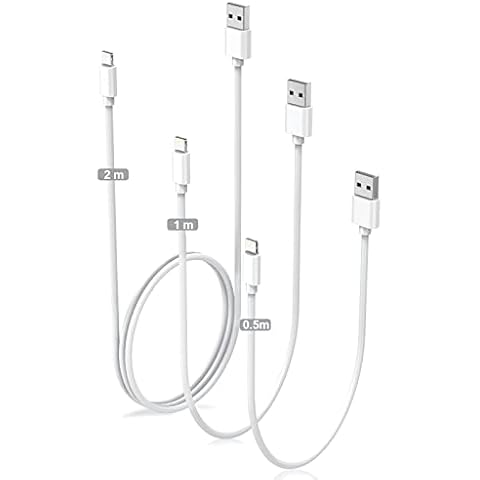 Amoner iPhone Charger Cable 3Pack [0.5M/1M/2M] MFi Certified Short Lightning Cable Fast iPhone Charging Lead Compatible with iPhone 13 12 11 Pro Max XR XS X 8 7 6s Plus 5s SE 2020 Cover