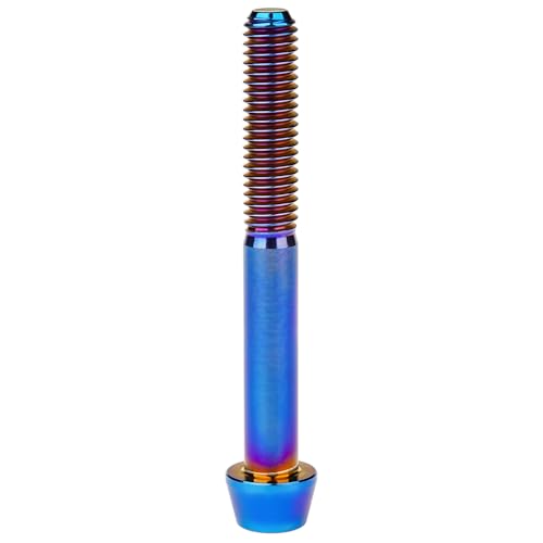 Image of Titanium Ti Bolt M5x9 16 18 20 25 30 35 40 45 50 55 60mm Tapered Head Screws Pack of 4 (M5x50mm, Burnt Blue)