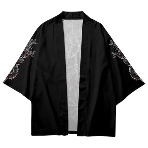 Image of Women's and Men Kimono Cardigan Japanese Long Sleeves Lightweight Open Front Coat Tops