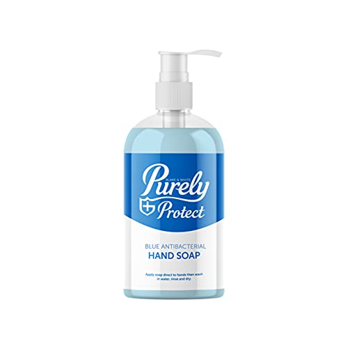 Blake & White Antibacterial Hand Soap 500ml -Purely Protect Blue Handwash Liquid Soap for Home, Office,Kitchens and Washrooms-Unscented Hand Wash to Kill 99.9percent of Germs and Bacteria-Pack of 1