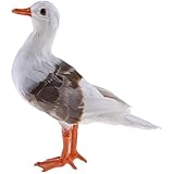 pistro Realistic Seagull Simulation Ornament - Feathered Artificial Bird for Home, Garden, Yard Decor - Lifelike Bird Prop for Photography, Christmas, Halloween Party, and Shop Window Display