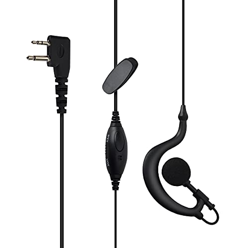 UAYESOK Écouteur de sécurité de la Police, Micro en Ligne VOX/PTT pour Casque à 2 Broches en Forme de G pour Midland G6 G7 G7Pro G9 GXT550 Alan42 Alan52...