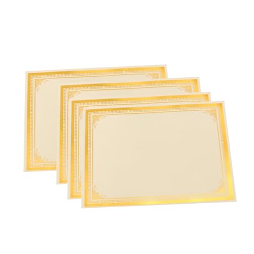 NIYANGLE 8 hojas Papel con Borde Metálico Dorado Estándar para Diplomas Escolares y Premios para Impresoras y Reconocimientos Académicos