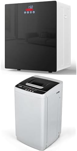 Euhomy Combo de lavadora y secadora de 3.5 pies cúbicos con 5 niveles de agua, 10 programas, 4 funciones de secado, seca hasta 5.5 libras de ropa,