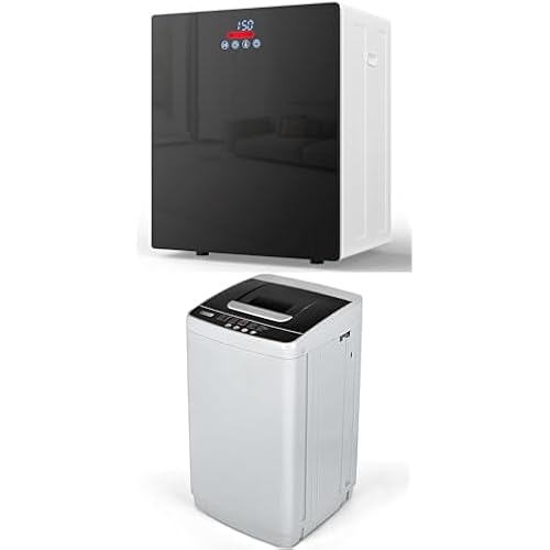 Euhomy 1.03cu.ft Washer and 3.5cu.ft Dryer Combo with5 Water Levels 10 Programs, 4 Drying Functions, Dries Up to 5.5lbs of Clothes, 850w Mini Dryer with Stainless Steel Tumbler