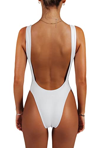 sofsy One Piece Swimsuit for Women Bathing Suit High Cut Low Back Sexy Swimwear Retro Backless 80s 90s4