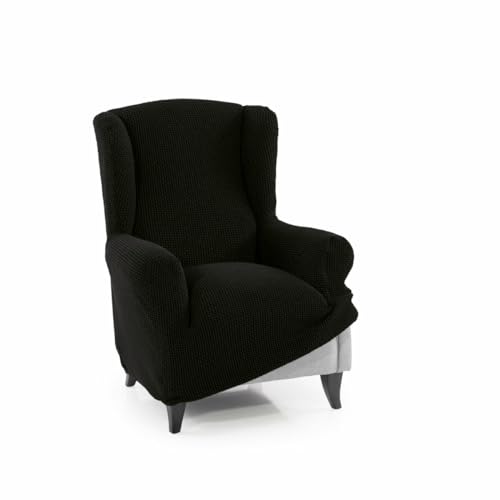 SOFASKINS® Funda para Sillon 1 Plaza, Funda Sofa orejero súper elástica, Funda para sofá con diseño Exclusivo, Transpirable y Duradera, Funda para sofá fácil de Colocar. Medida 70-110 cm. Color Negro