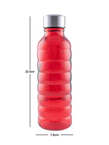 Image of White Gold Glass Water Bottle for Fridge Multi Colors 500 ml, Set of 3