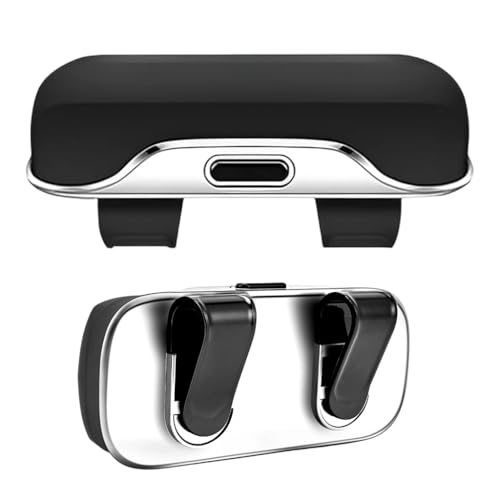Image of Sunglasses Holder for Car, Enclosed Dust Proof Glasses Storage Case with Quick Release Button, Car Interior Organization, Black