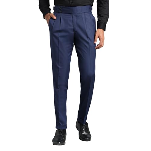 Image of Gurkha Pants for Men | Trouser for Men | Formal Pant | Double Button | Regular Fit Trouser High Waist Pleated Casual Trousers | Straight Leg Pants for Office Smart Casual Travel Party
