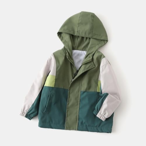 Windbreaker Jackets Kids Boys Zip up Rain Jacket Fall Winter Girls Raincoat Fashion Color Block Hooded Jacket Toddler Kids2