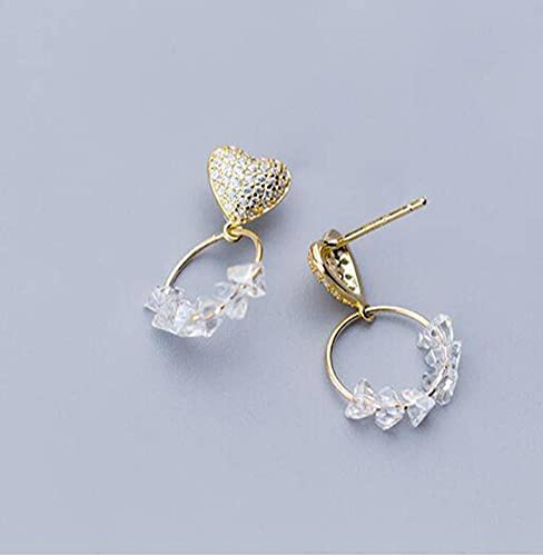 Boucles d'oreilles S925 en argent et cristal diamant pour femme
