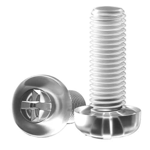 YCPIN(小さな店) M2 M2.5 M3 M4 M5 M6 M8 透明アクリルクロス丸頭ネジプラスチック絶縁ボルト(40mm,M6-10pcs)