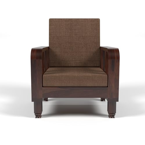 Image of Solid Sheesham Wood Single Seater Sofa - Perfect Sofa Chair for Your Elegant Living Room (Design 15)