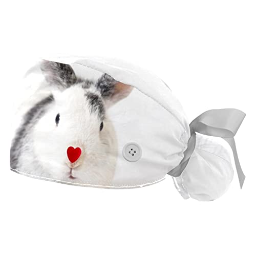 Chapeaux bouffants avec réglage arrière et imprimé lapin amusant, lot de 2