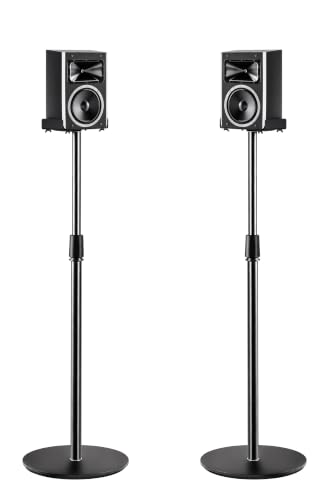 Youabubu スピーカースタンド 2台1組 高さ調整可能 75cm～140cm フロアスタンドスピーカー 耐荷重6kg 幅調節可能 13cm～22cm フロア置き型 ケーブルマネジメント付き スピーカー台 2つの設置モード ケーブル通し 滑り止め