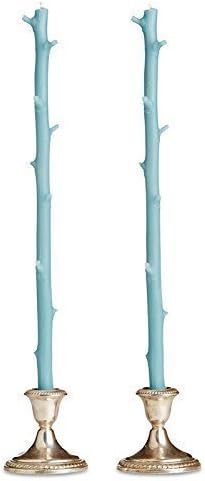 Stick Candles/Hickory Casting/Beeswax/Pair