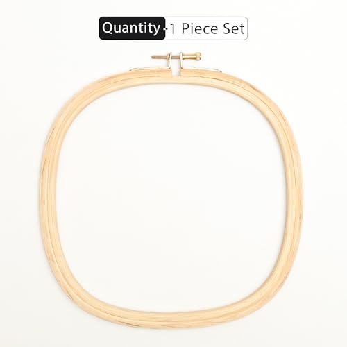 Image of EmbroideryMaterial Wooden Square Embroidery Hoop Ring Frame (7.75 x 7.75 Inch) | for Cross Stitch, Hand Embroidery, Sewing, DIY Craft, Aari Work & Wall Decor with Brass Screw (1 Piece)