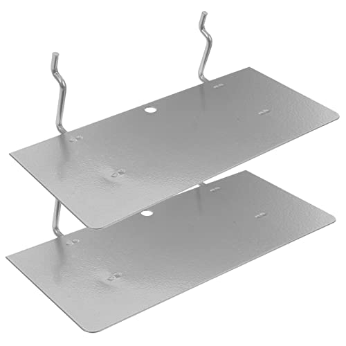 Cabilock 2pcs Black Iron Pegboard Shelf Brackets Strong Organizer for Garage/Office/Craft Room
