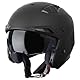 VINZ Shuto Jethelm / Streetfighter Helm | ECE 22.06 zugelassen | Rollerhelm mit Sonnenvisier / Sonnenblende | Jet Helm Mit abnehmbarem Kinnschutz - Matt Schwarz