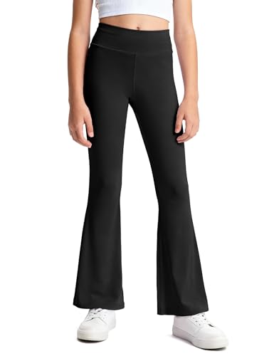 Image of HASMES 3 Pack Girls Flare Leggings Kids Bell Bottom Dance Yoga Pants Activewear