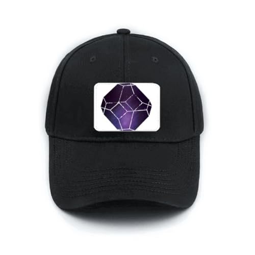 Casquette réglable noir Crystal Universe en coton durable et visière incurvée