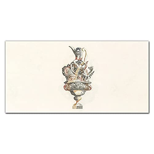 Tableau en verre Coloray 100x50 cm avec impression vase vintage ancien pour mur salon