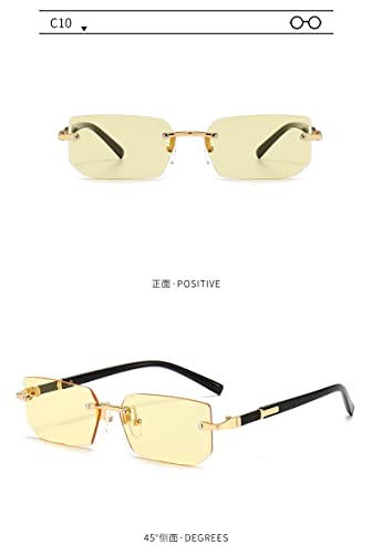Lunettes de soleil sans monture légères avec verres rectangulaires C2 - 6