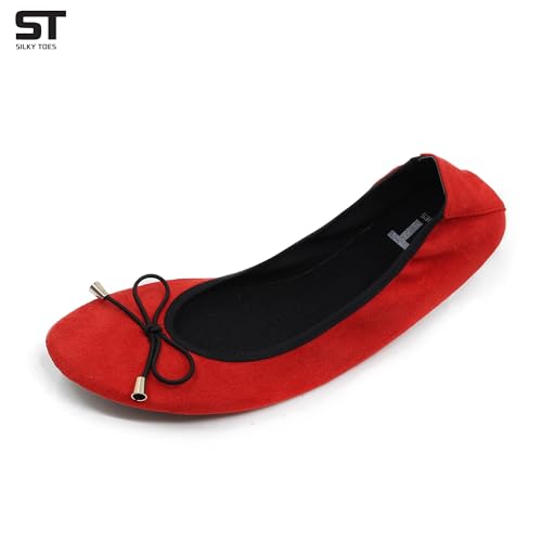 Image of Velvet Foldable Flats for Women, Portable Ballet Shoes for Travel & Events