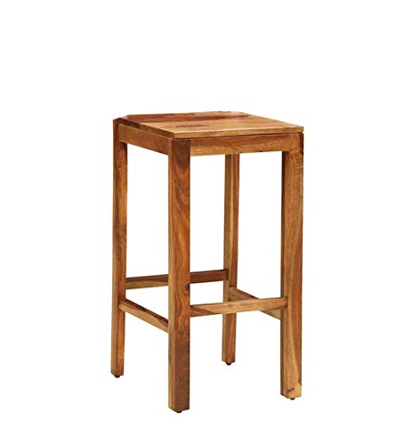 Classic Solid Wood Saddle-Seat Kitchen Counter Stool with Foot Plate 29 Inch, Natural Teak-image-27