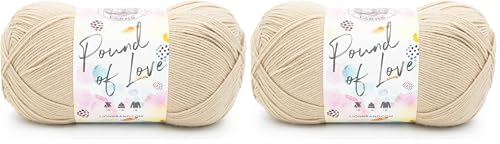 Image of Lion Brand Yarn Pound of Love Yarn, 2 Pack, Sugar Cookie